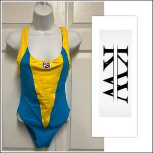 KW SOS Identification Mare Blue Electtrico Cut Out Perfomance One Piece Swimsuit
